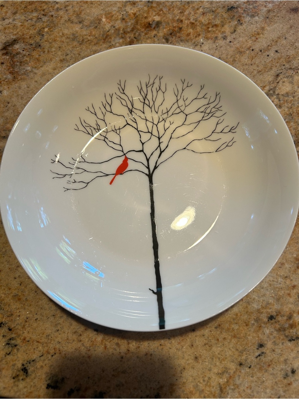 Melange Porcelain “Birds in Forest” Dinnerware. (4) Soup Bowls (4) Salad Plates. - Picture 5 of 10